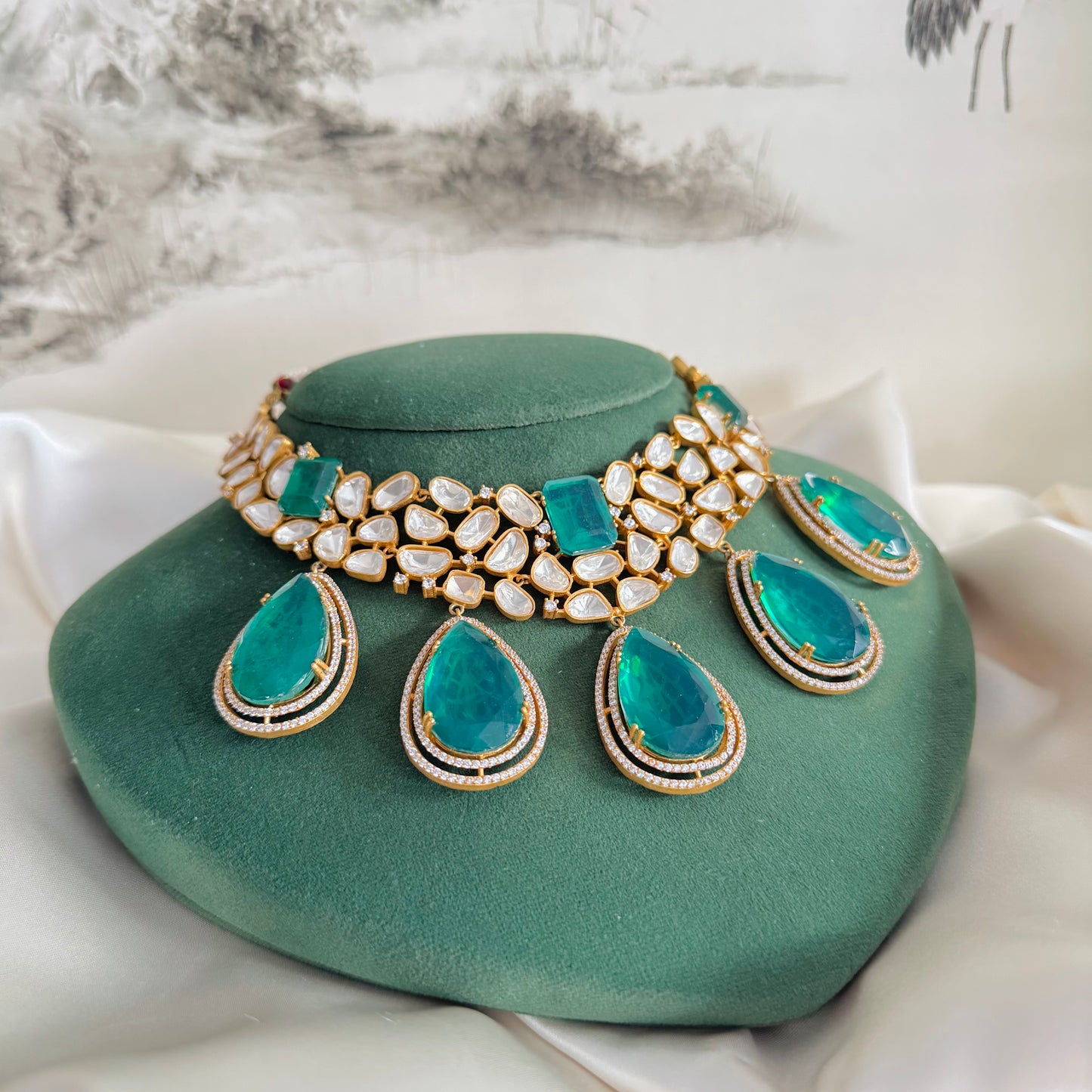 Inaya - Necklace Set Green