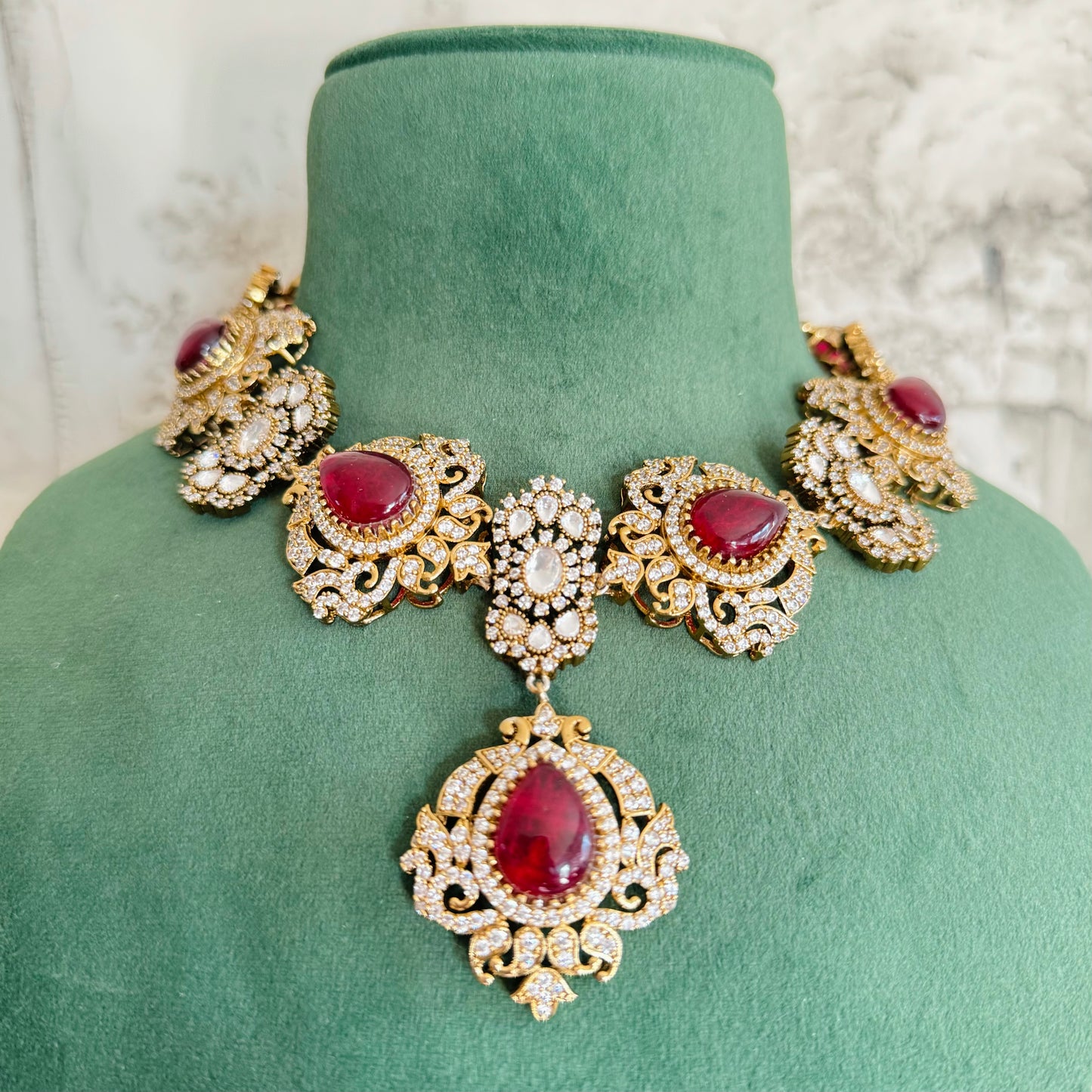 Rylee - Necklace Set Red
