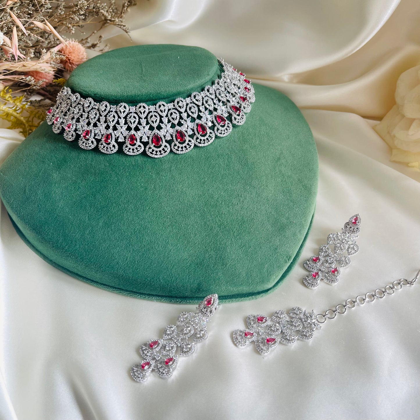 Alicia - Necklace Set Red