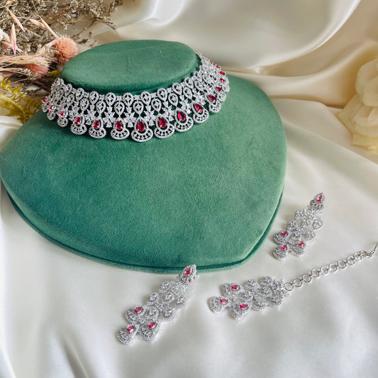 Alicia - Necklace Set Red