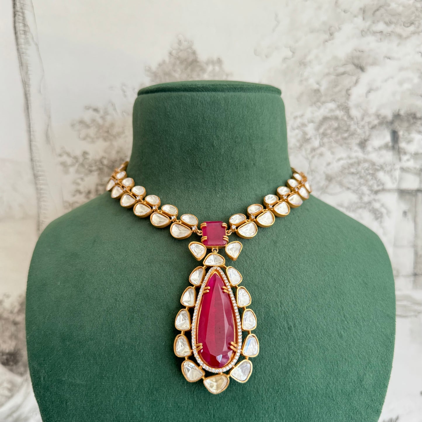 Sarika - Necklace Set Red