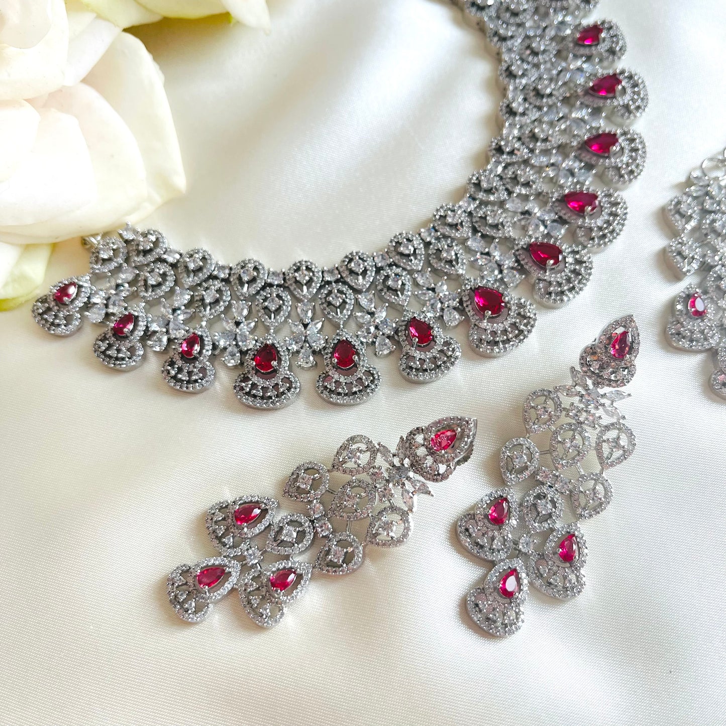 Alicia - Necklace Set Red