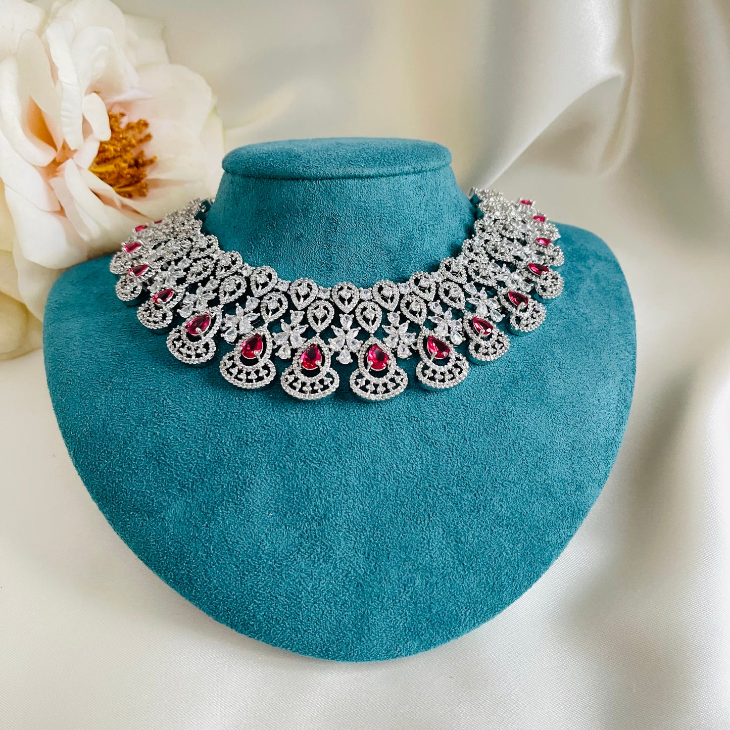 Alicia - Necklace Set Red