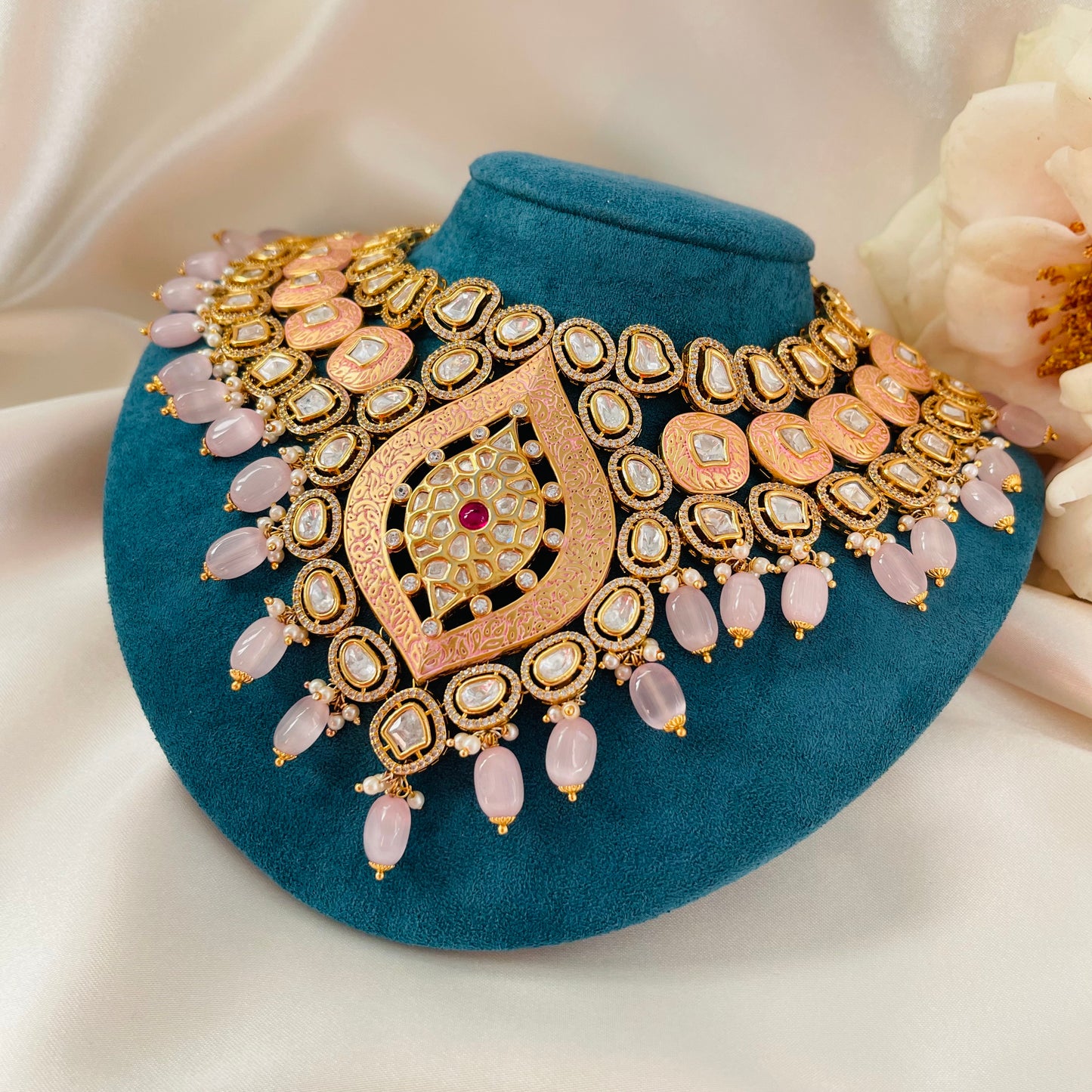 Bhumi - Necklace Set Pink