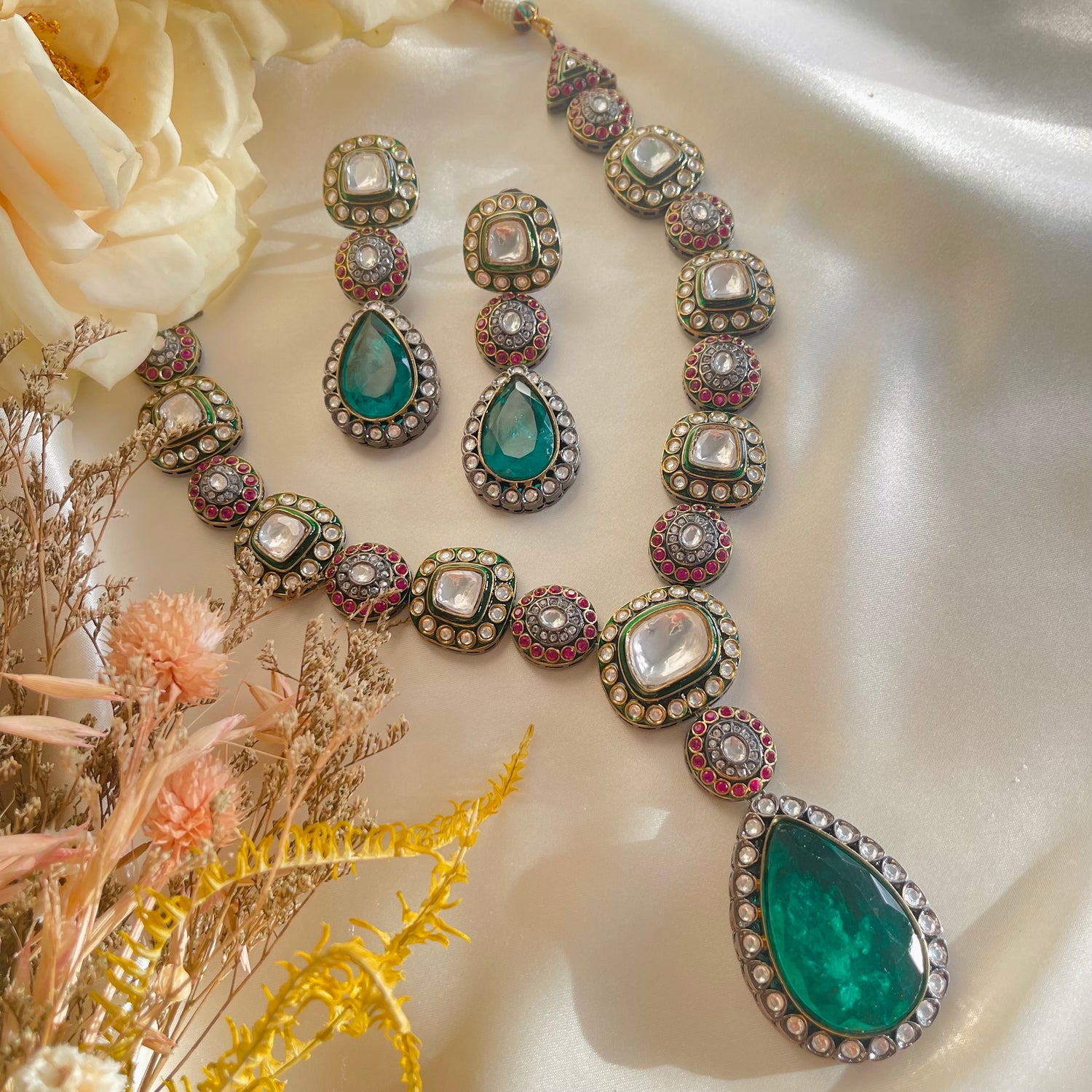 Anita - Necklace Set Green